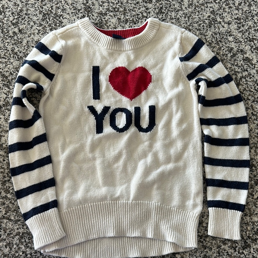 GAP kids Striped 'I Love You' Sweater